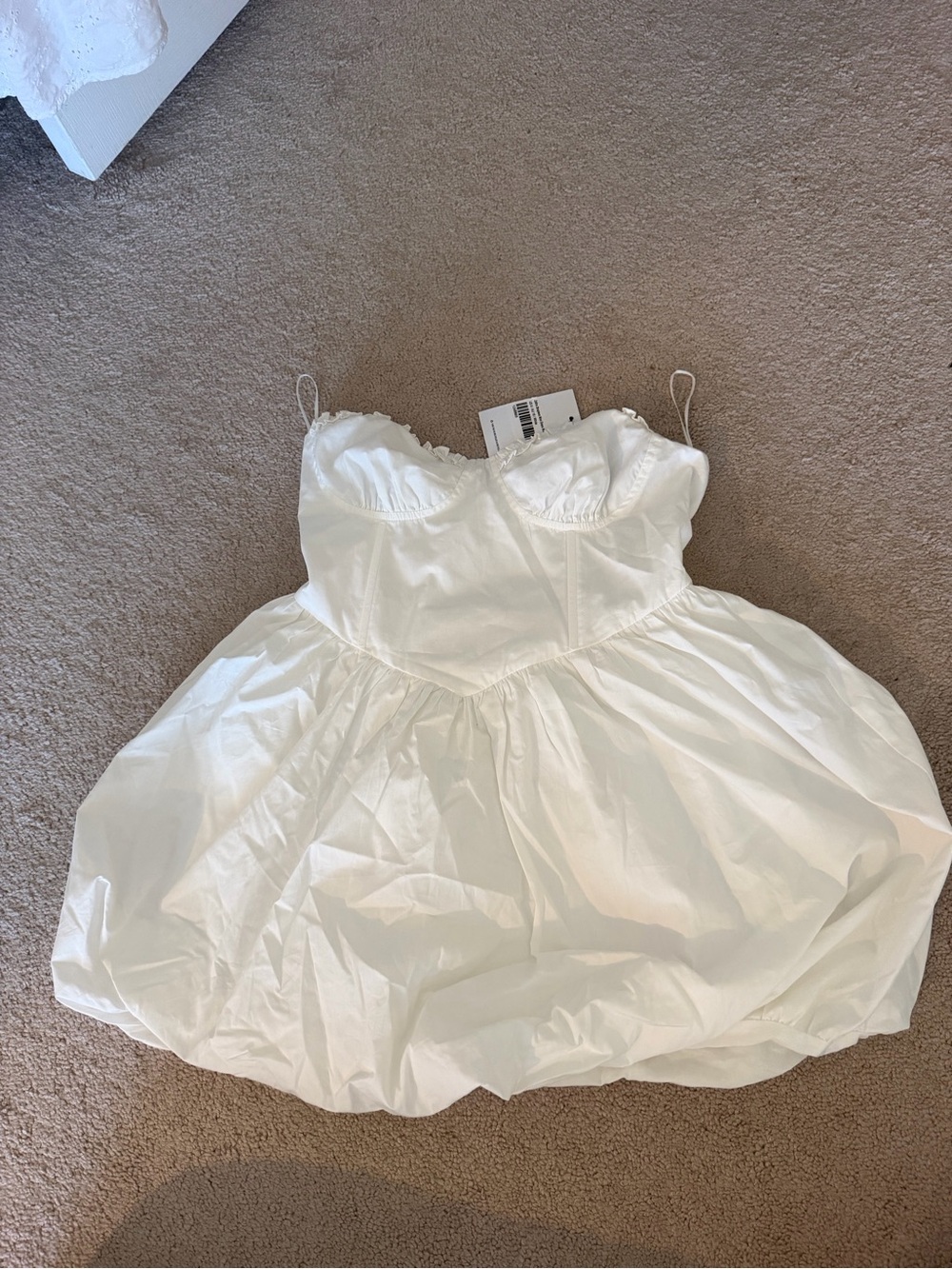 NWT Princess Polly White Mini Strapless Bubble Dress